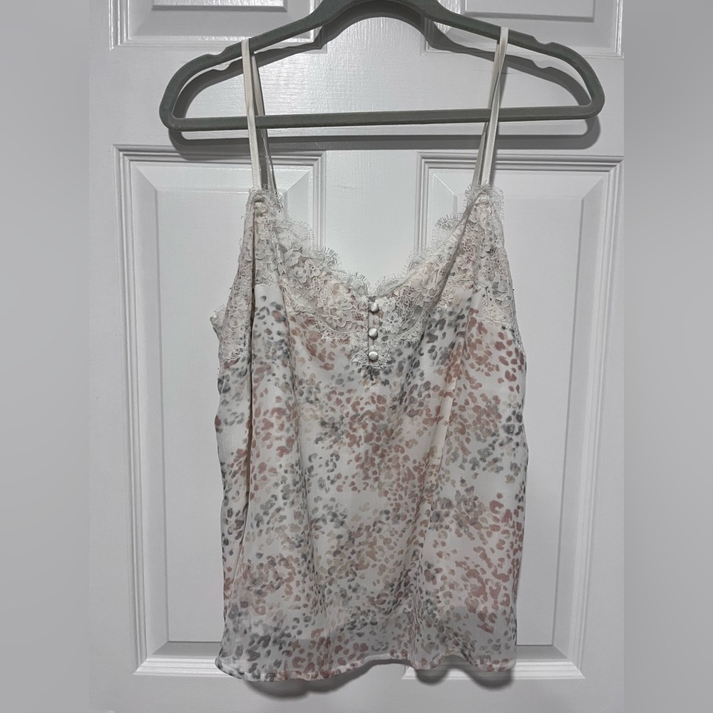 Abercrombie & Fitch Floral Lace Camisole - Cream and Pink